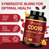 Ingredientes clave PQQ y Omega-3 en Cozynol CoQ10-400 mg para soporte mitocondrial.