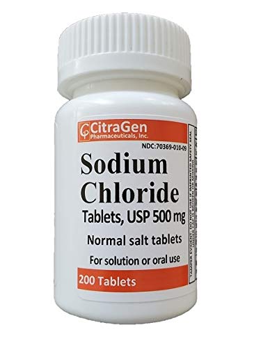 CP Citargen tabletas de cloruro de sodio 500 mg, empaque compacto para uso diario.