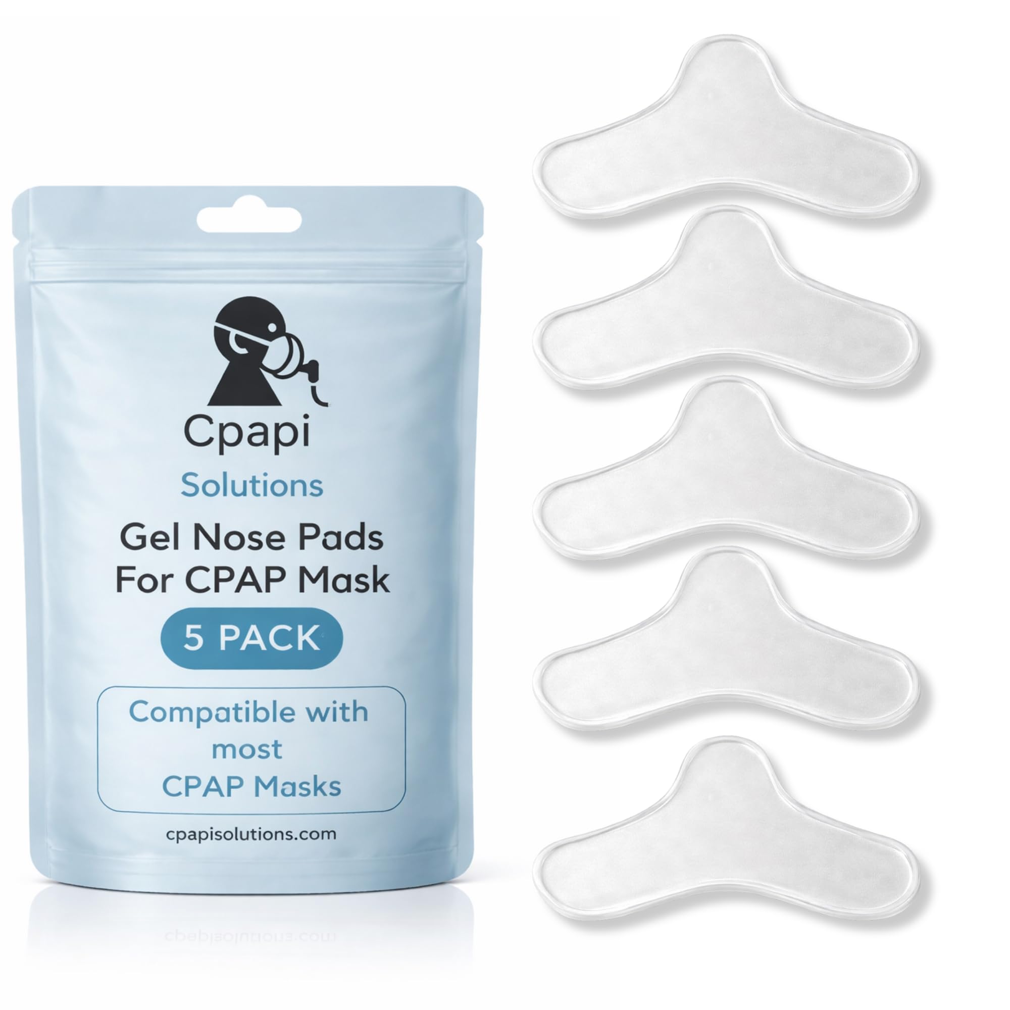 CPAPi Solutions almohadillas de gel para nariz 5-unidades en empaque, confort suave para CPAP