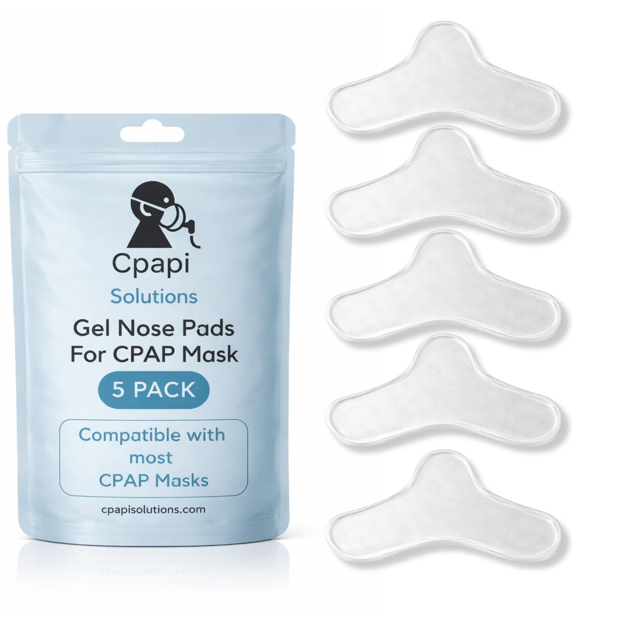CPAPi Solutions almohadillas de gel para nariz 5-unidades en empaque, confort suave para CPAP