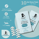 CPAPi Solutions: almohadillas de gel para nariz, compatibilidad amplia con mascarillas para mejor ajuste.