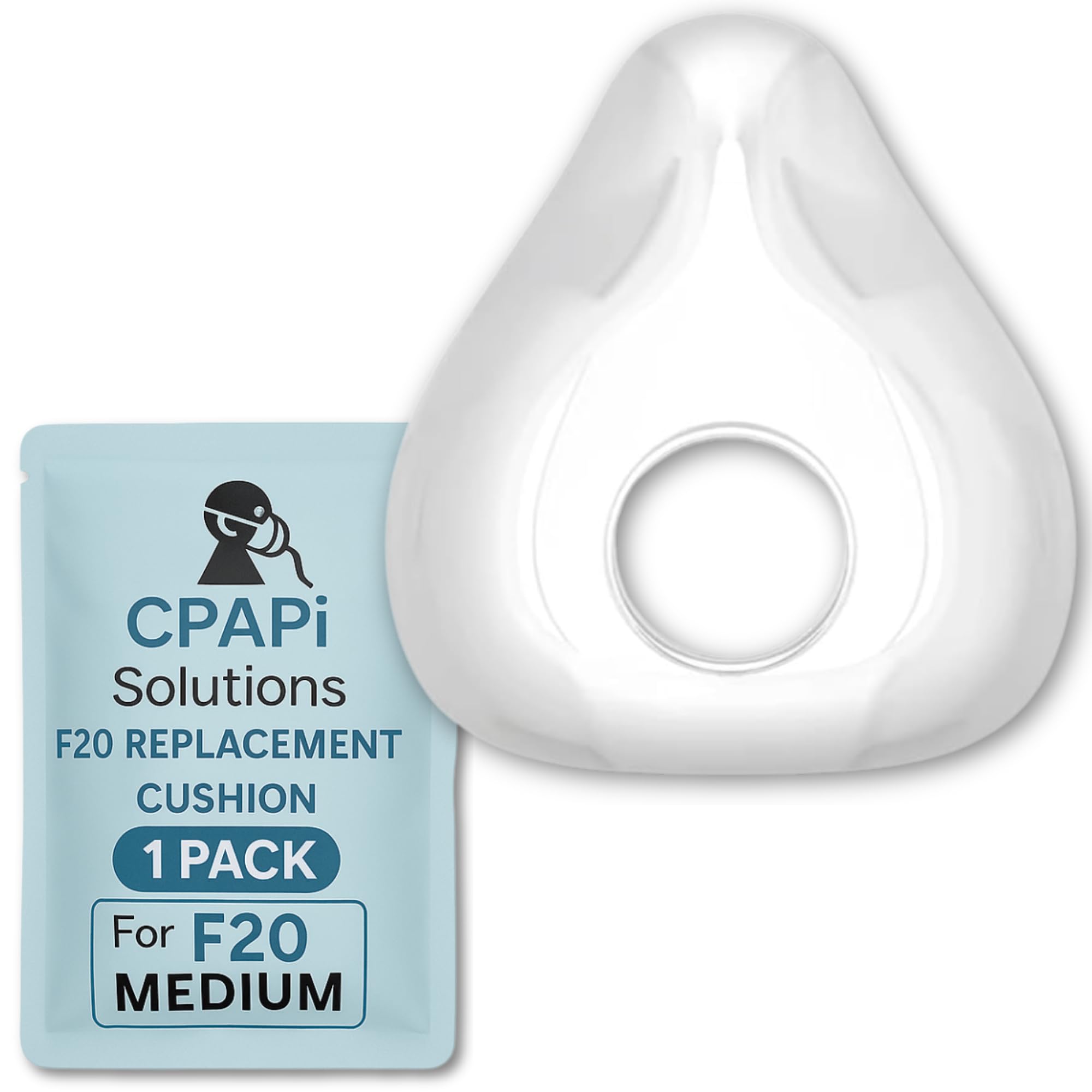 CPAPi Solutions F20 almohadilla de reemplazo mediana con sello suave para mayor comodidad nocturna.