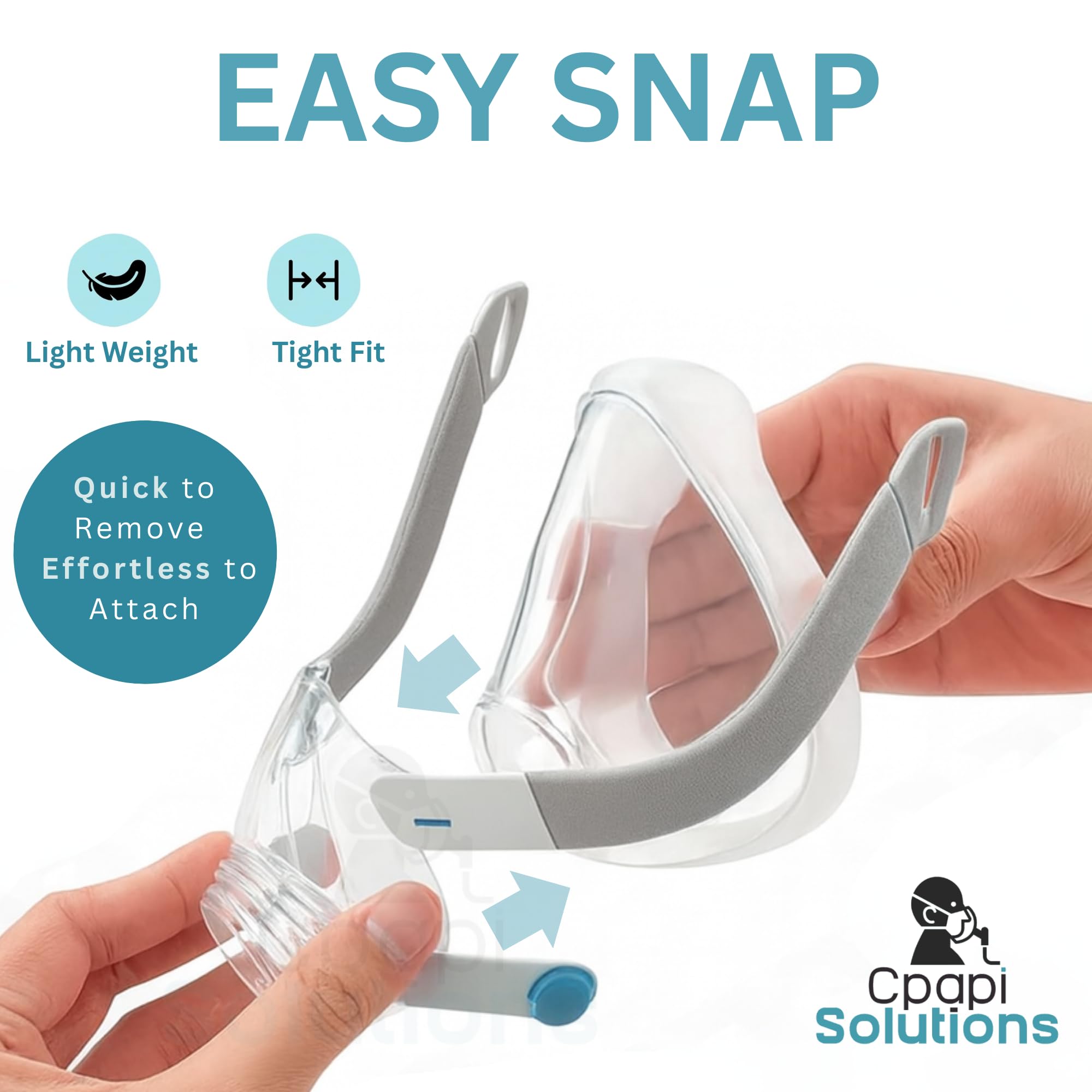 CPAPi Solutions marco F20 resistente y ligero para uso nocturno cómodo.