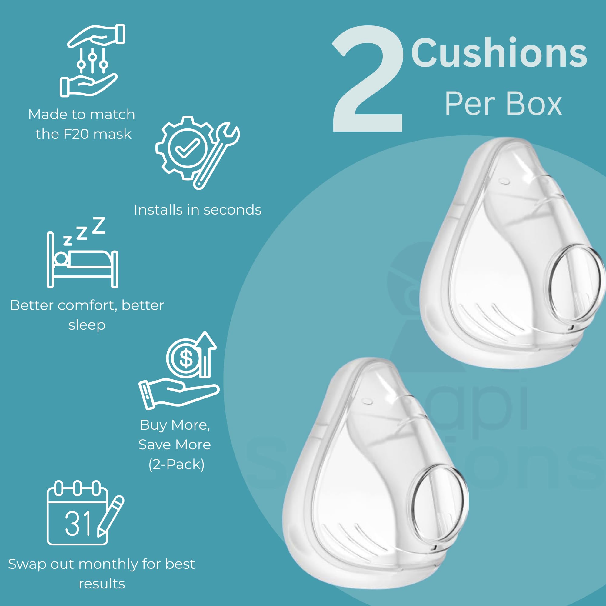 CPAPi Solutions F20 - Sello de silicona suave, comodidad durante toda la noche.