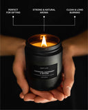 Craft & Kin vela con llama encendida: ambiente cálido y aromático