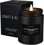 Craft & Kin vela roble caoba vetiver: fragancia para noches acogedoras en casa