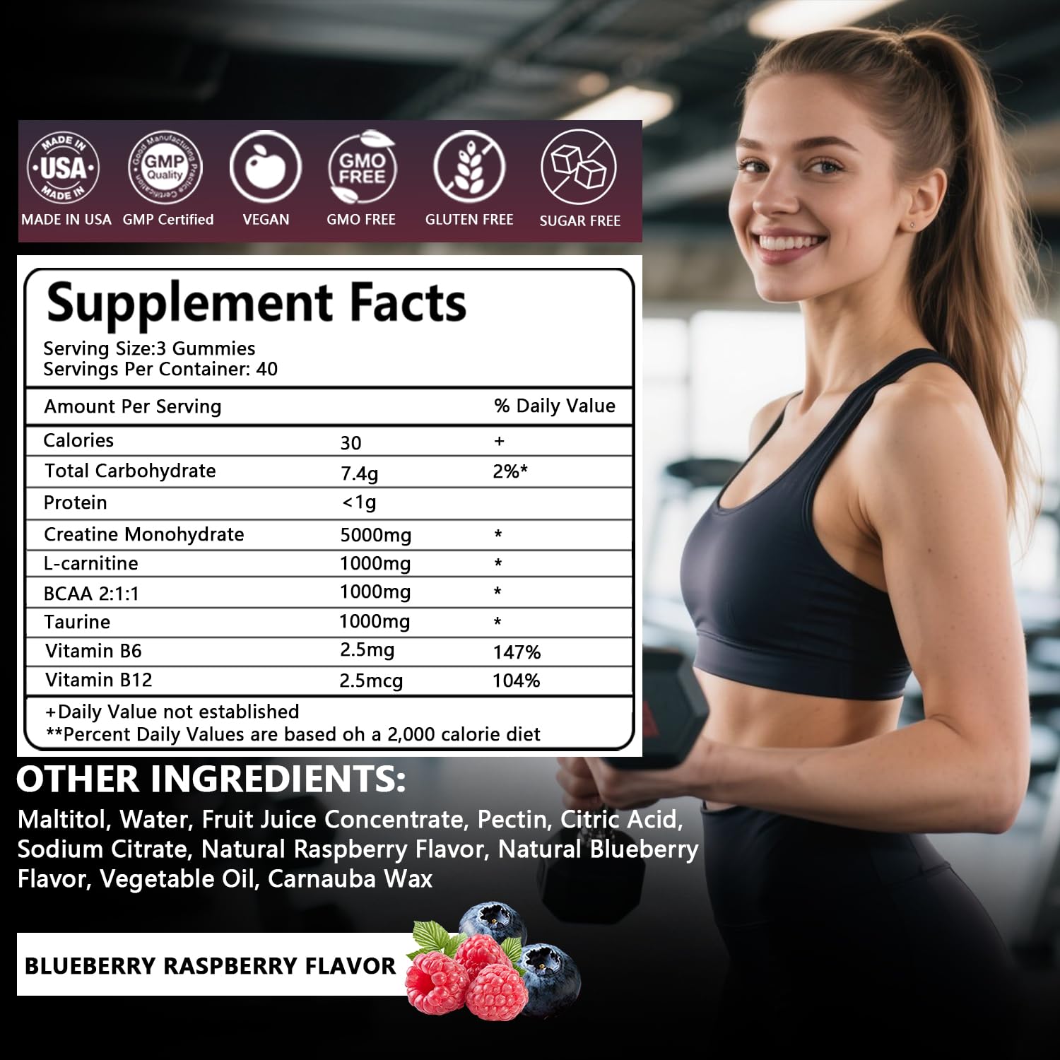 Crasye gomitas creatina 8000 mg, dosis diaria para rendimiento durante el entrenamiento