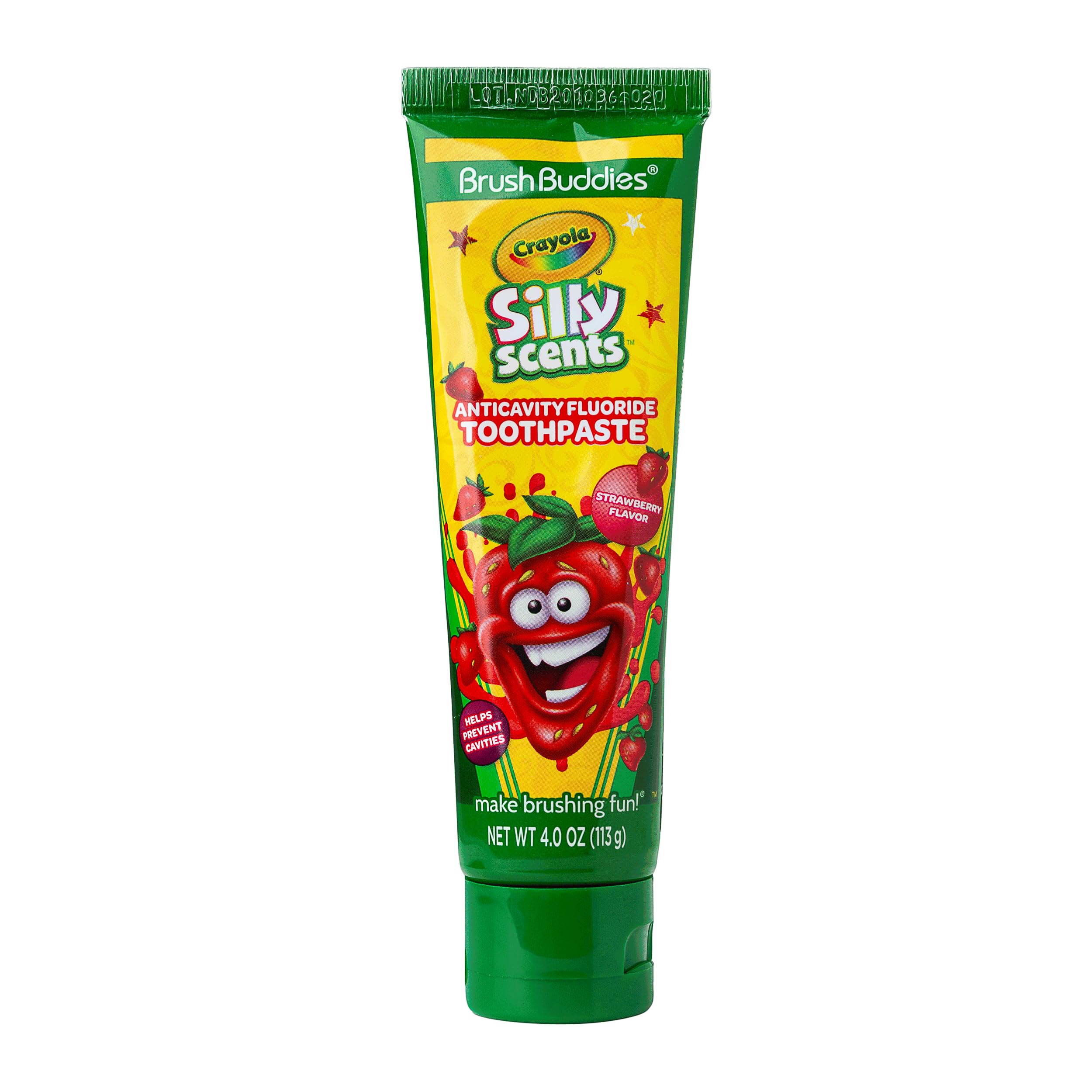 Pasta de dientes Crayola Silly Scents sabor fresa lista para el ritual diario.