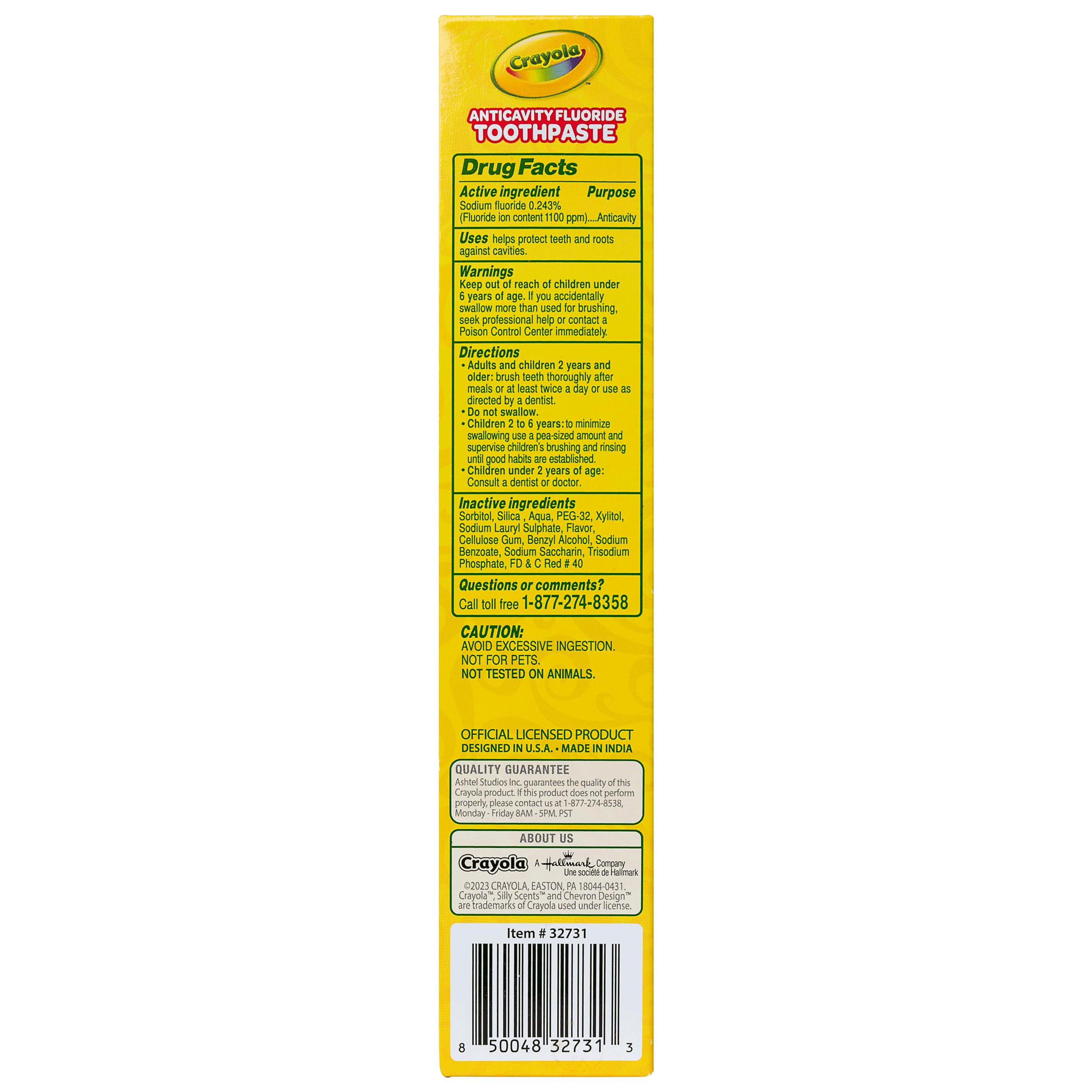 Crayola con fluoruro para apoyo al cuidado del esmalte infantil