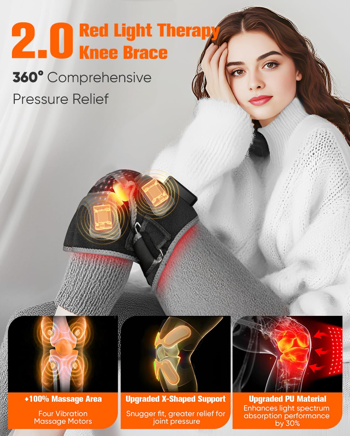 CRAZYTECH rodilla terapia de calor en cinco zonas para mayor confort