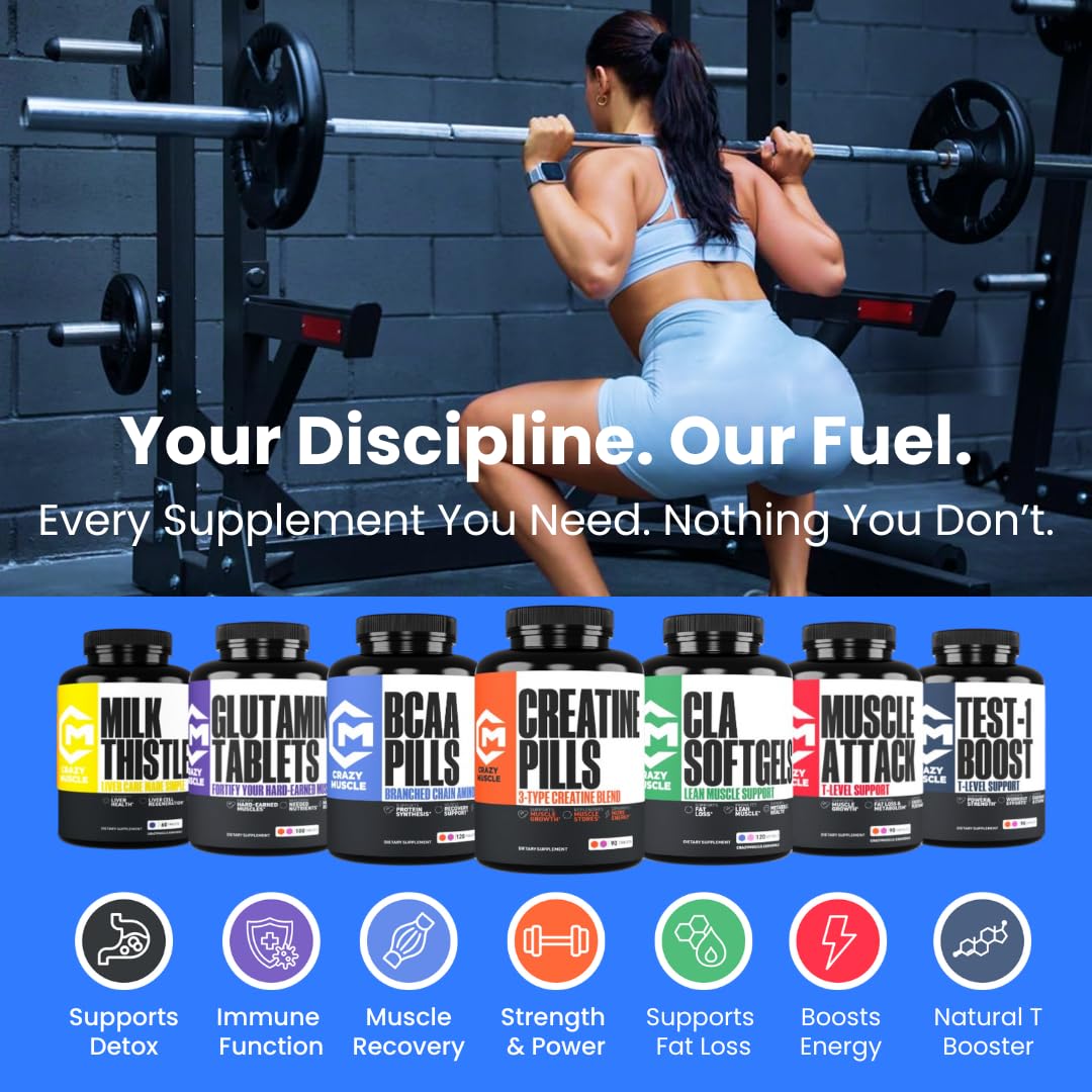 Dosis diaria de Crazy Muscle facilita la rutina de entrenamiento.