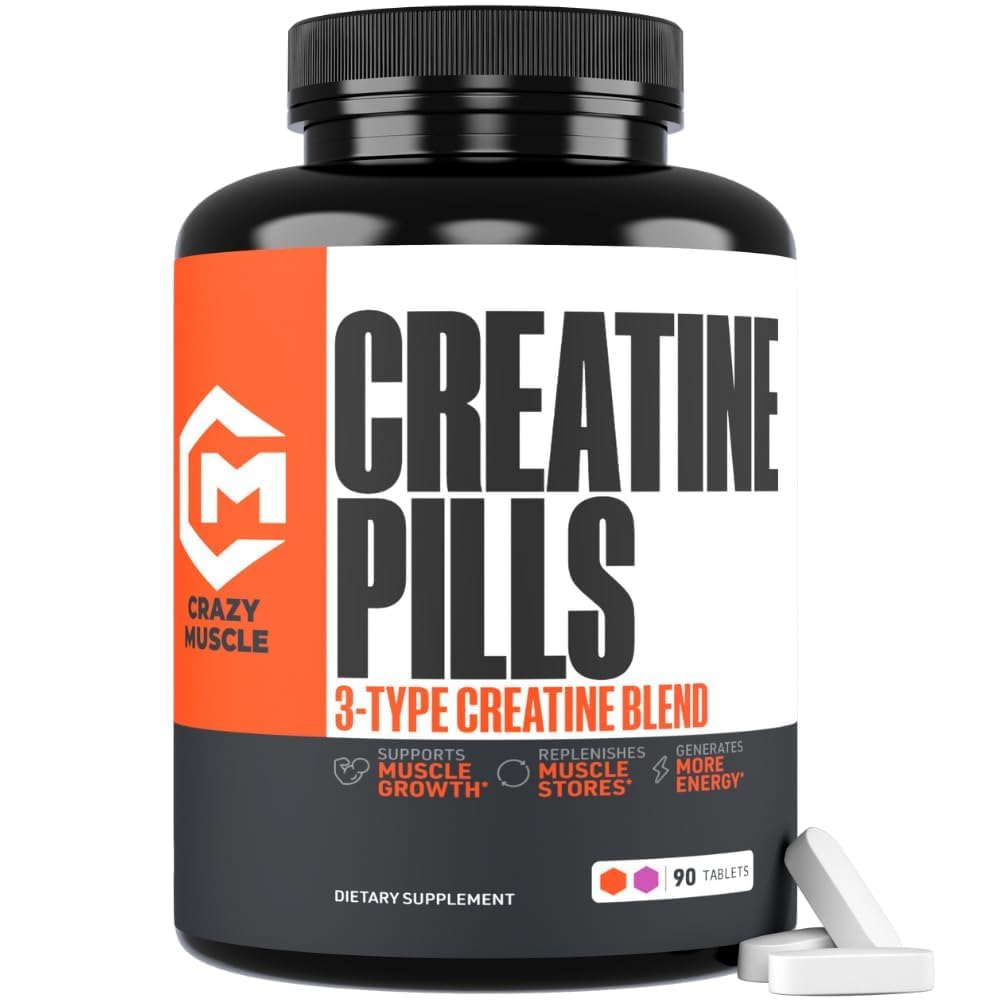 Crazy Muscle, pastillas de creatina para rendimiento diario y fácil ingestión