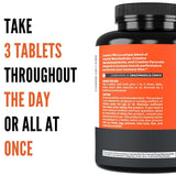 Envase de Crazy Muscle Three-atine, diseño compacto ideal para gimnasio y viaje.