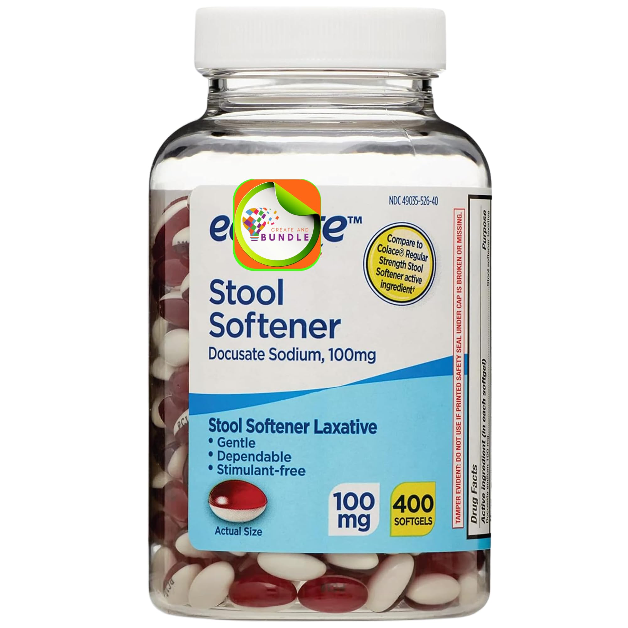 Cápsulas suaves de 100 mg de Crear y Empaquetar para uso diario.