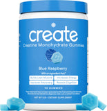Gomitas Create de creatina monohidratada, sabor arándano azul, apoyando entrenamiento y resistencia