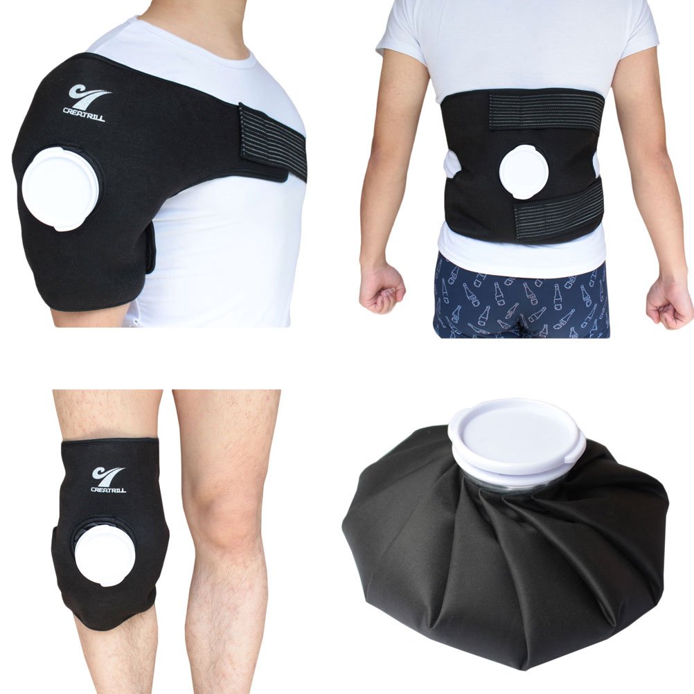 Creatrill bolsita-hielo-reutilizable para enfriamiento localizado y alivio puntual.