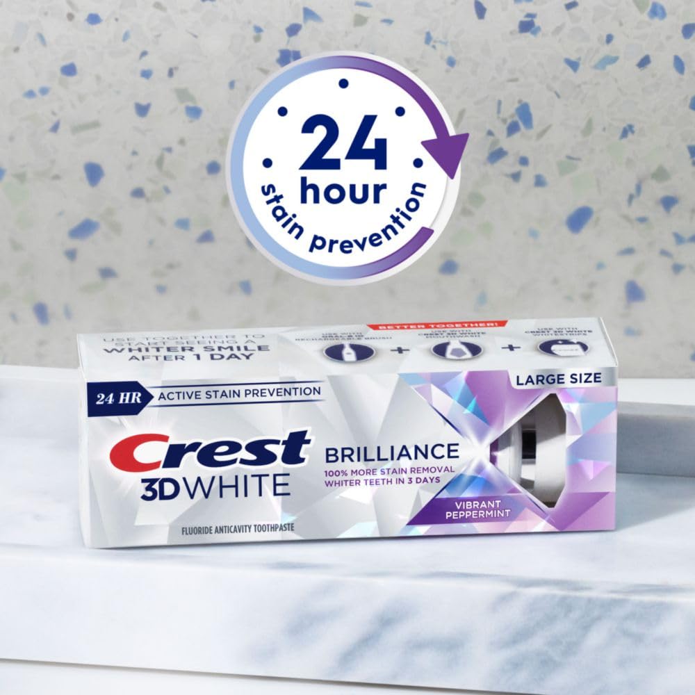 Crest 3D Brillante: paquete de tres tubos de 4,6 oz