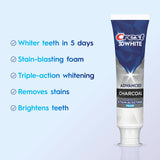 Crest 3D White Advanced Charcoal, pack de tres tubos para conveniencia familiar.