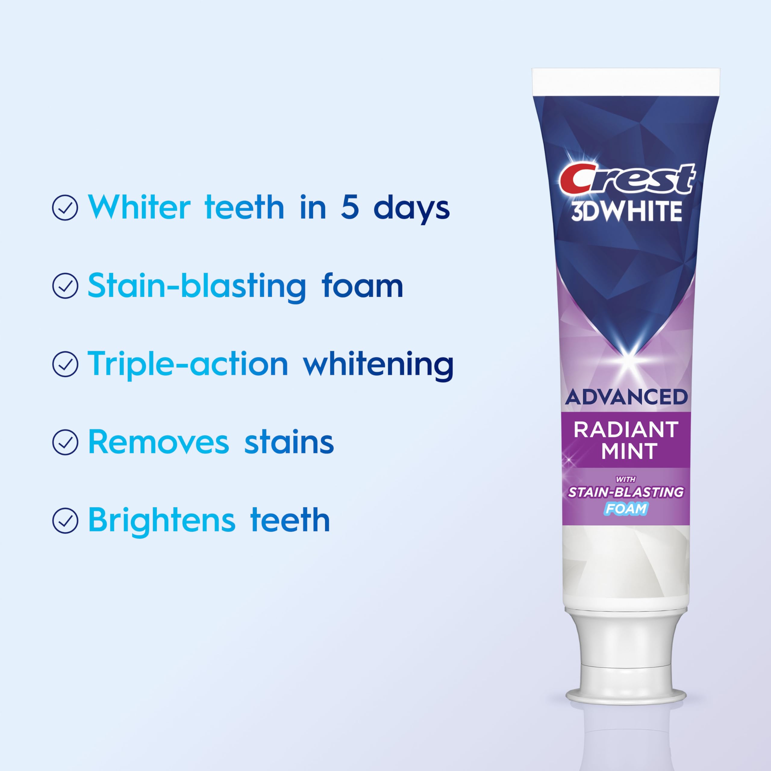 Pasta dental Crest 3D White Brilliance para eliminar manchas superficiales.