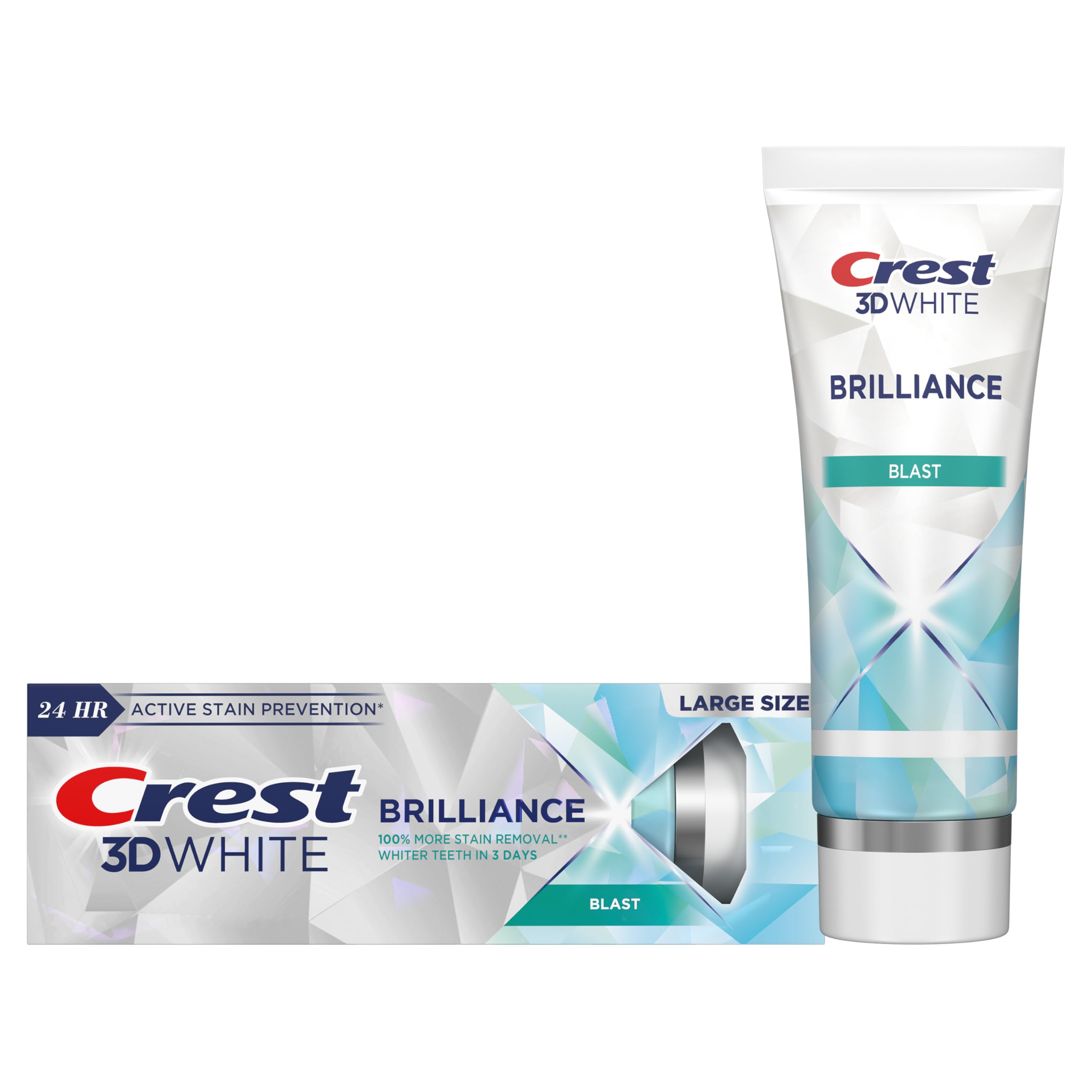 Tubo Crest 3D White Brilliance Blast para blanqueamiento dental y protección contra manchas