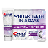Crest 3D White Brilliance, tubo de pasta de dientes menta vibrante, blanqueamiento suave para el esmalte