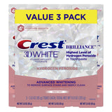 Crest 3D White Brilliance: tubo de pasta 3oz, sabor menta para uso diario.