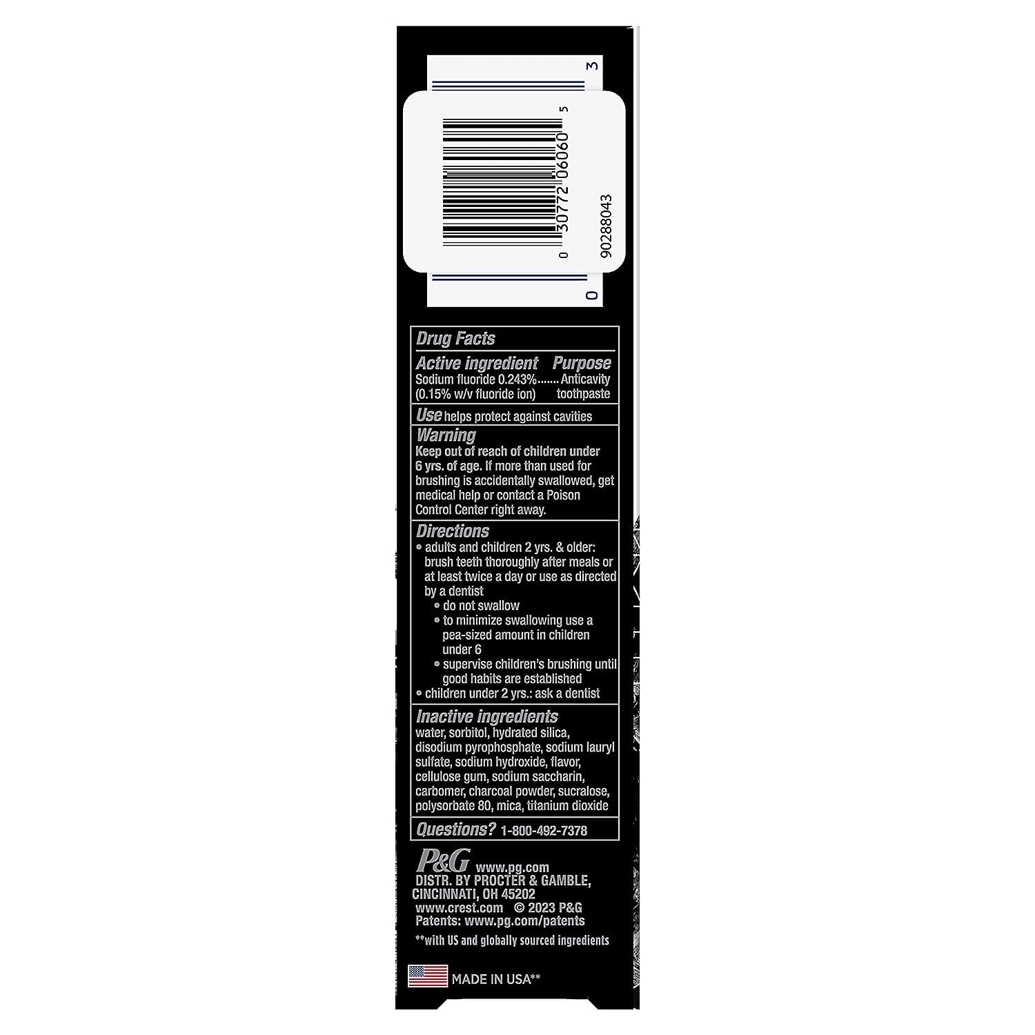 Crest 3D White pack de dos tubos, higiene bucal diaria.