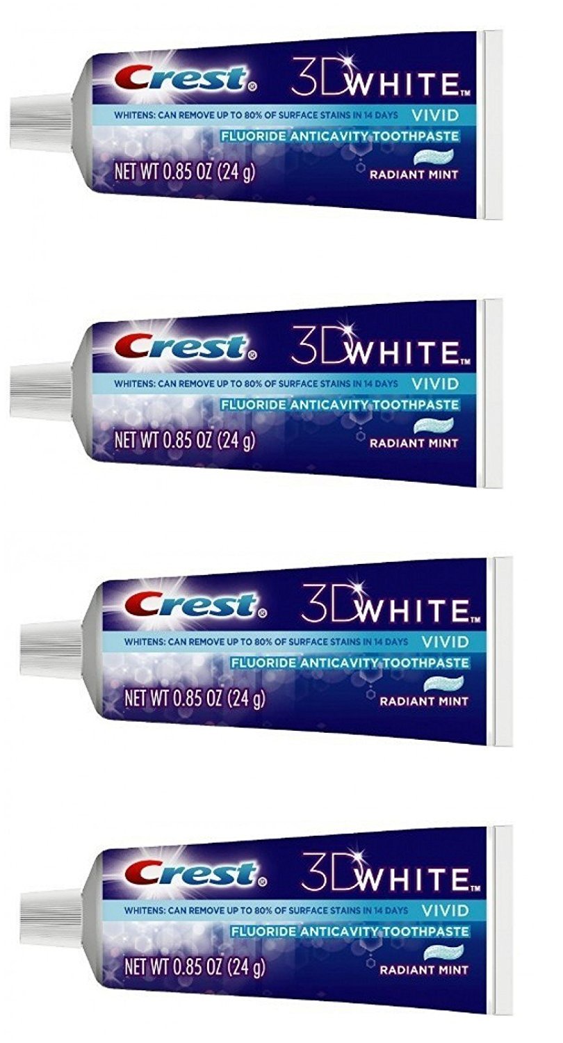 Crest 3D White Radiant Mint, tubo de viaje para blanqueamiento y aliento fresco