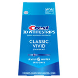 Crest 3D Whitestrips Classic Vivid, paquete de 20 tiras para blanqueamiento en casa.