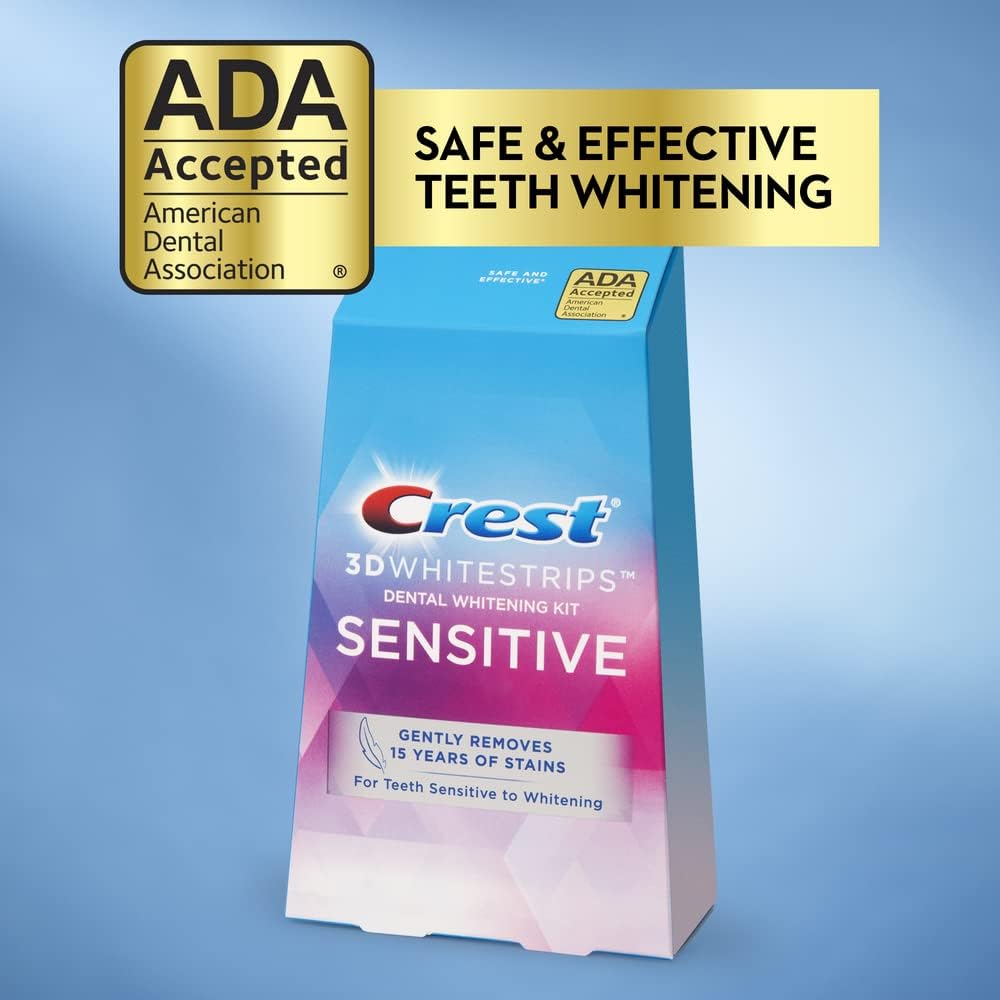Crest 3D Whitestrips sensibles: tratamiento seguro para esmalte.