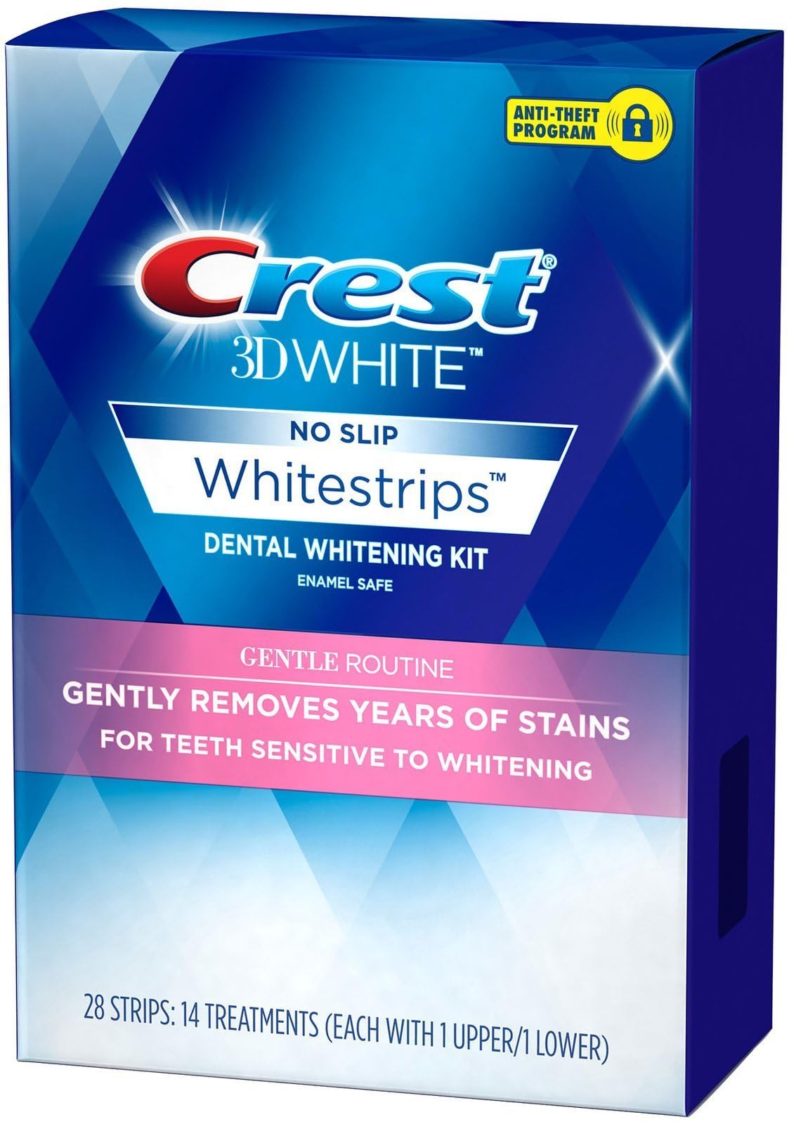 Crest 3D Whitestrips sensibles: ingrediente blanqueador seguro para esmalte.