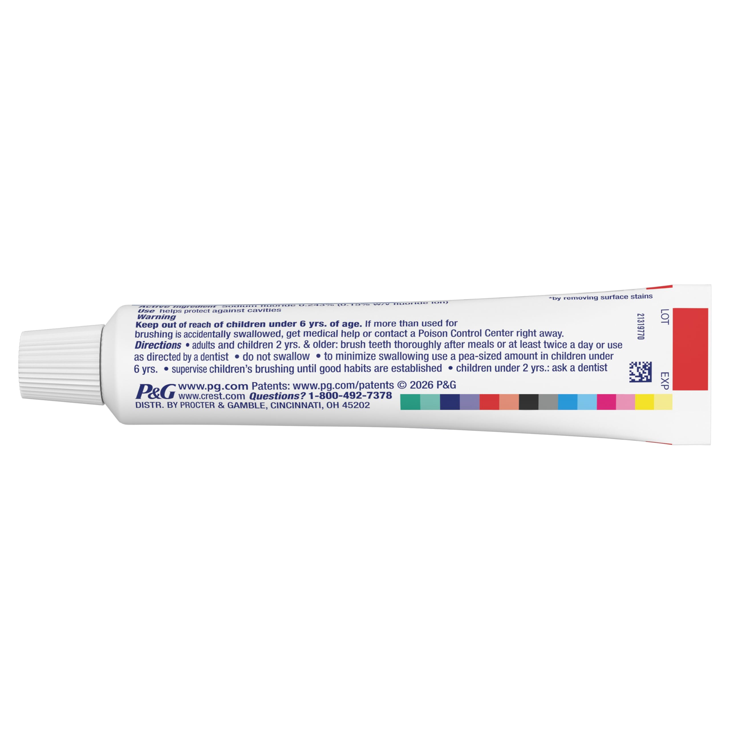 Crest Blanqueamiento Menta Pasta Dientes: sensación de limpieza y brillo suave.