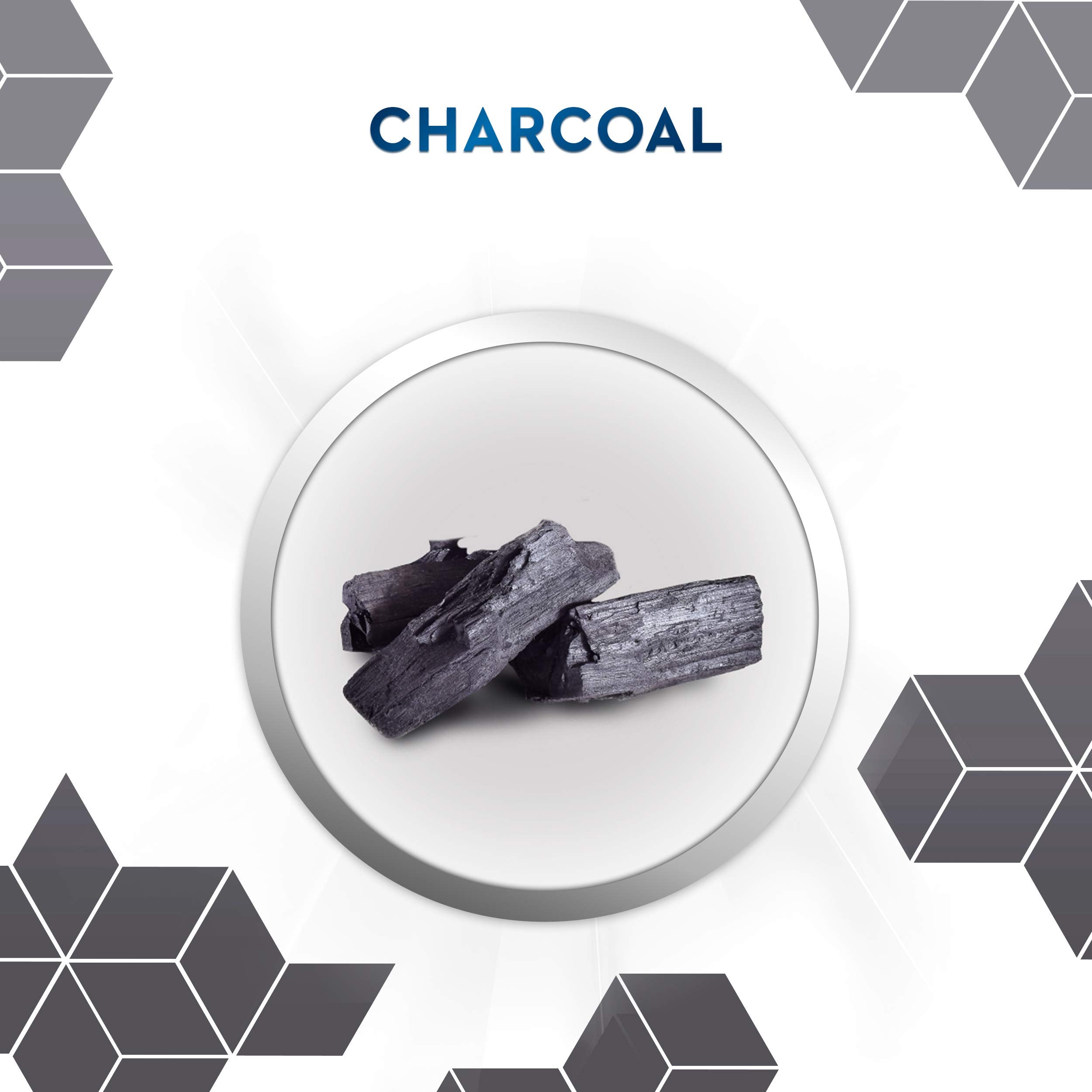 Crest Charcoal 3D White: escena de cepillado con menta vigorizante.