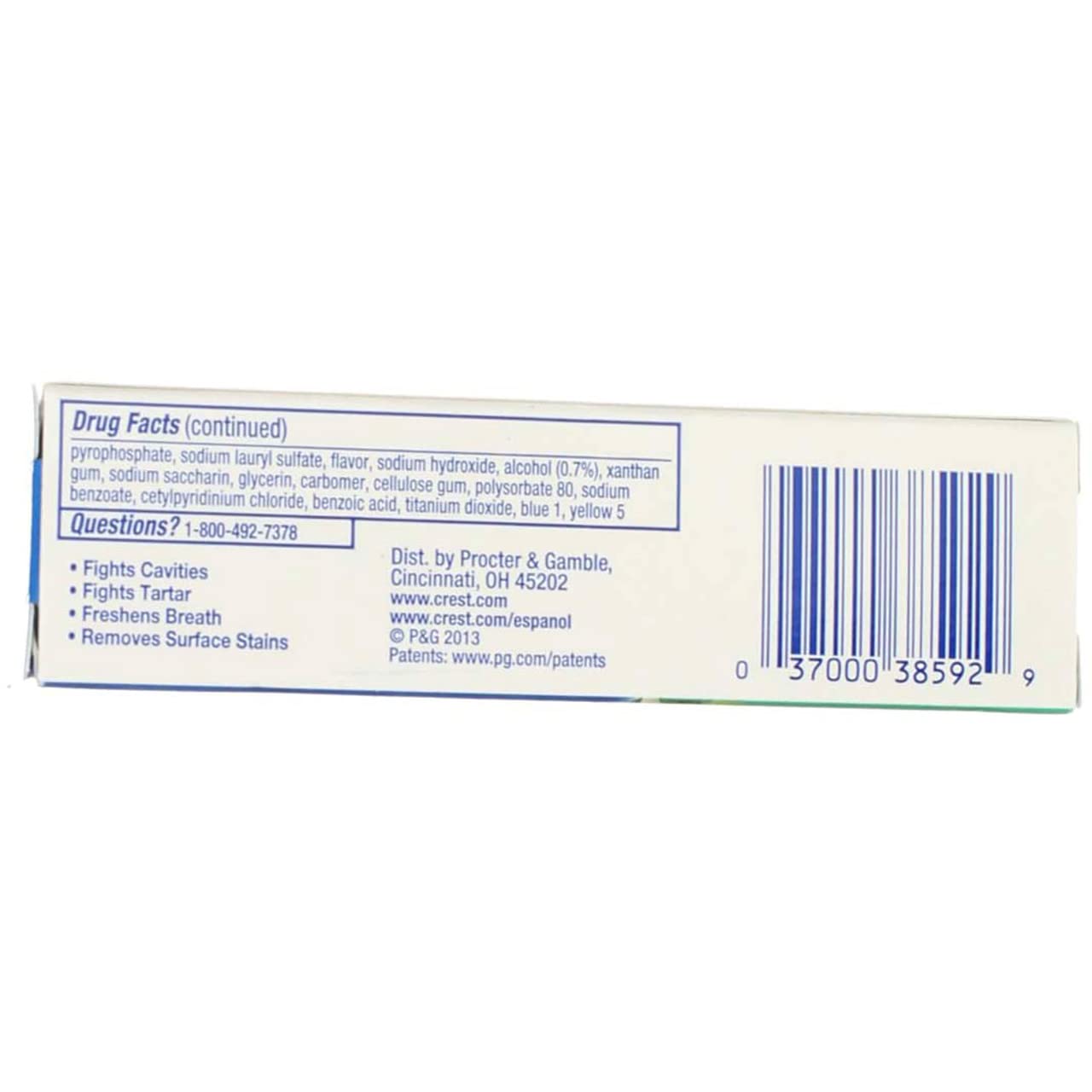 Crest Complete Whitening Scope, tubo cerrado, blanqueamiento y protección dental.