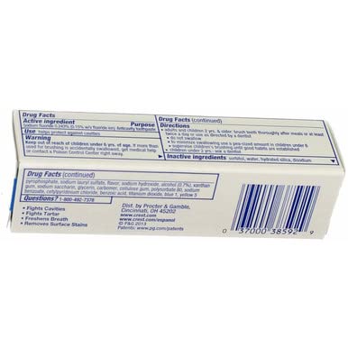 Crest Complete Whitening Scope, uso diario, combate el mal aliento y deja sonrisa fresca.