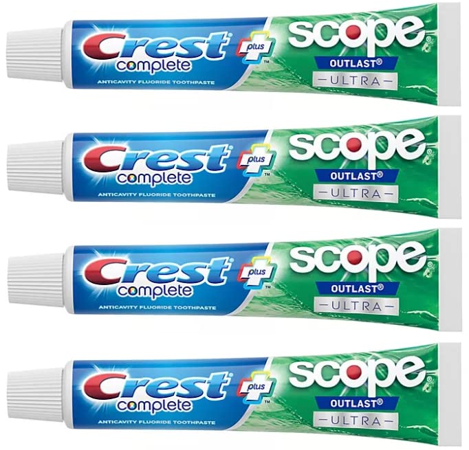 Crest Complete Whitening Scope Outlast Ultra: pack de 4 para uso diario en casa.