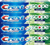 Crest Complete Whitening Scope Outlast Ultra: tubo de pasta dental para blanqueamiento suave y frescura.