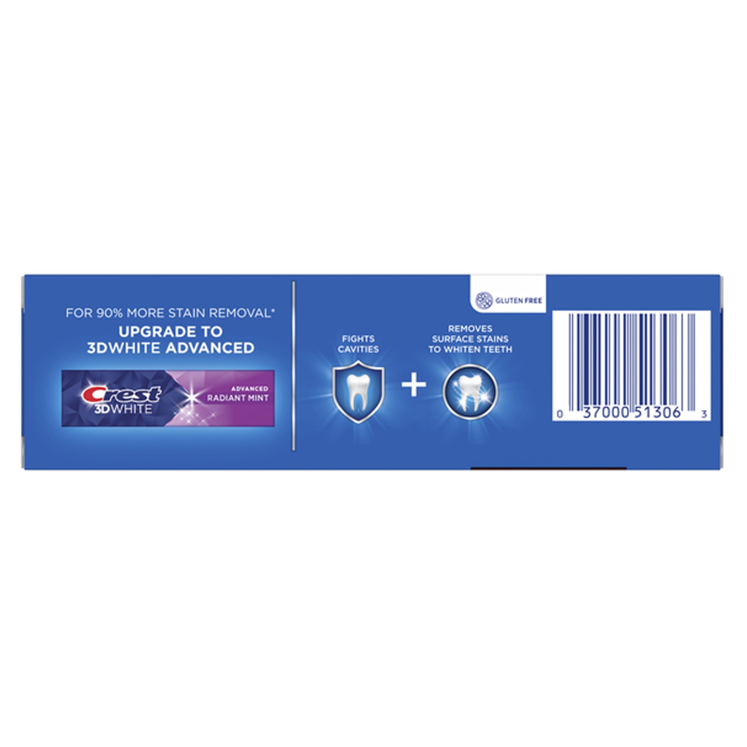 Crest cepillado diario con blanqueador suave para dientes más blancos.