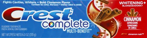 Crest Expressions empaque dentifrico canela diseño compacto.