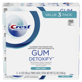 Crest Gum Detoxify Deep Clean, vista frontal del paquete, enfoque en cuidado de encías diario.