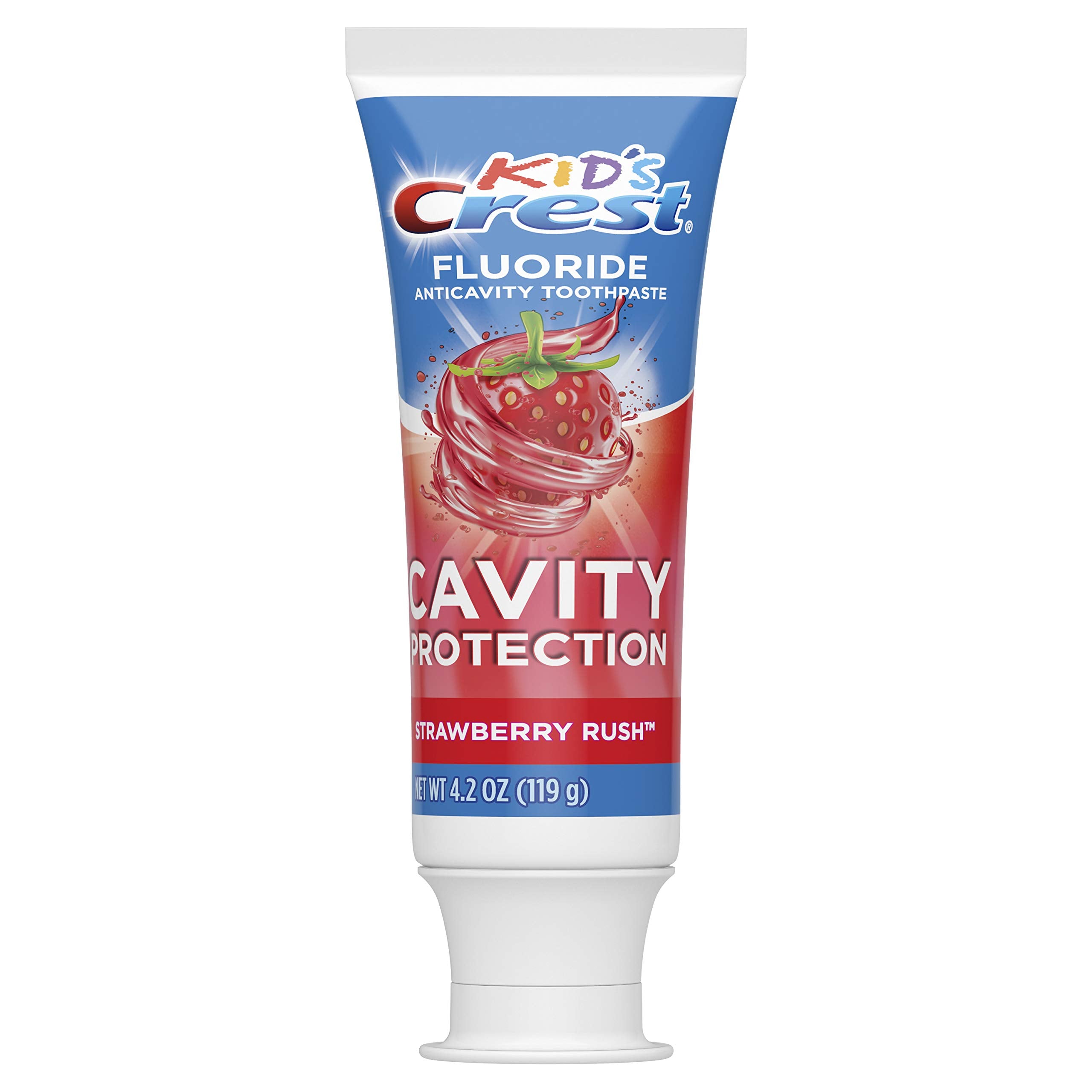 Crest Kids Fresa Rush, pasta dental infantil, aliento fresco tras el cepillado.