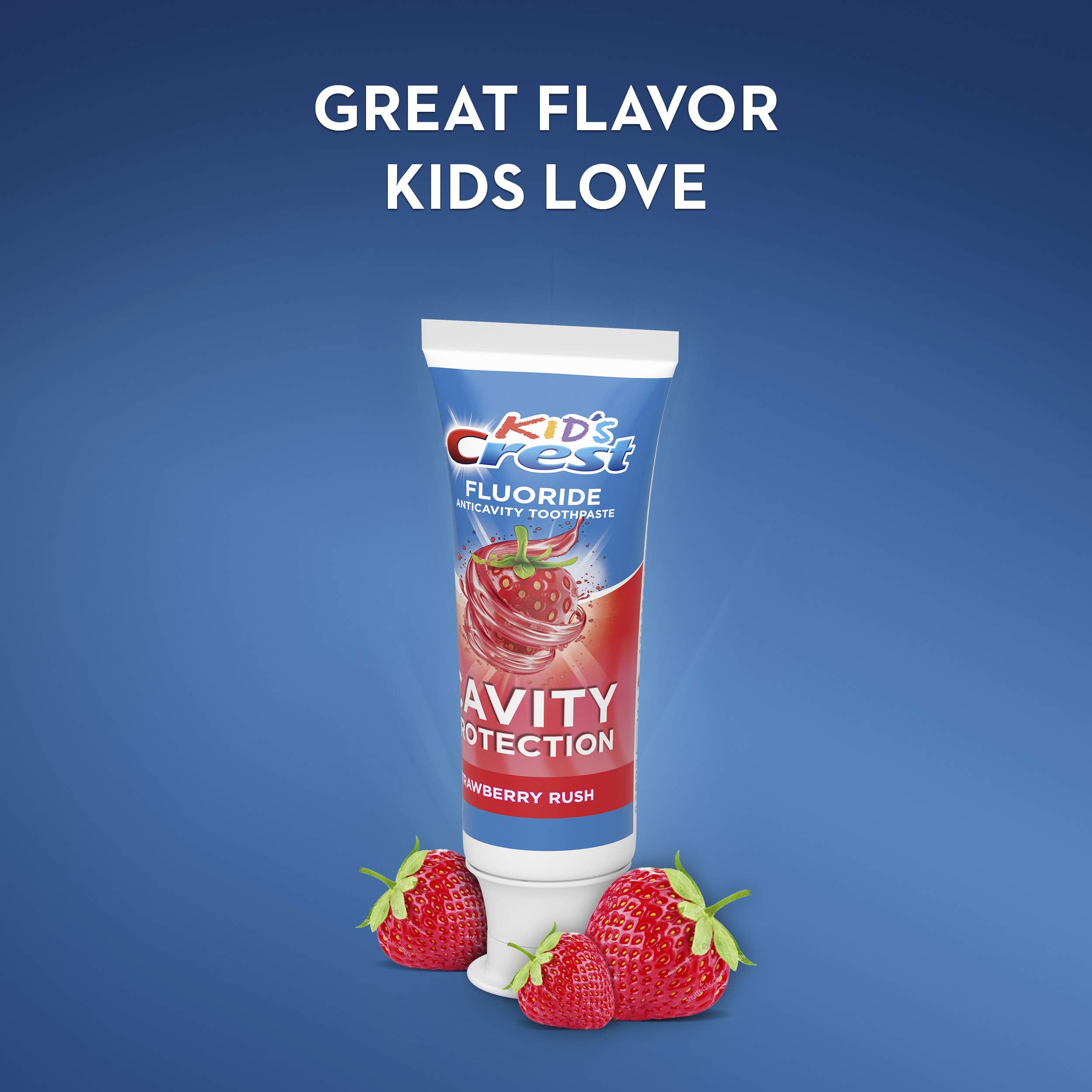 Crest Kids Fresa Rush, cepillado suave para dientes y encías en desarrollo.