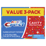 Pasta de dientes Crest para niños con brillo divertido que facilita el cepillado diario.