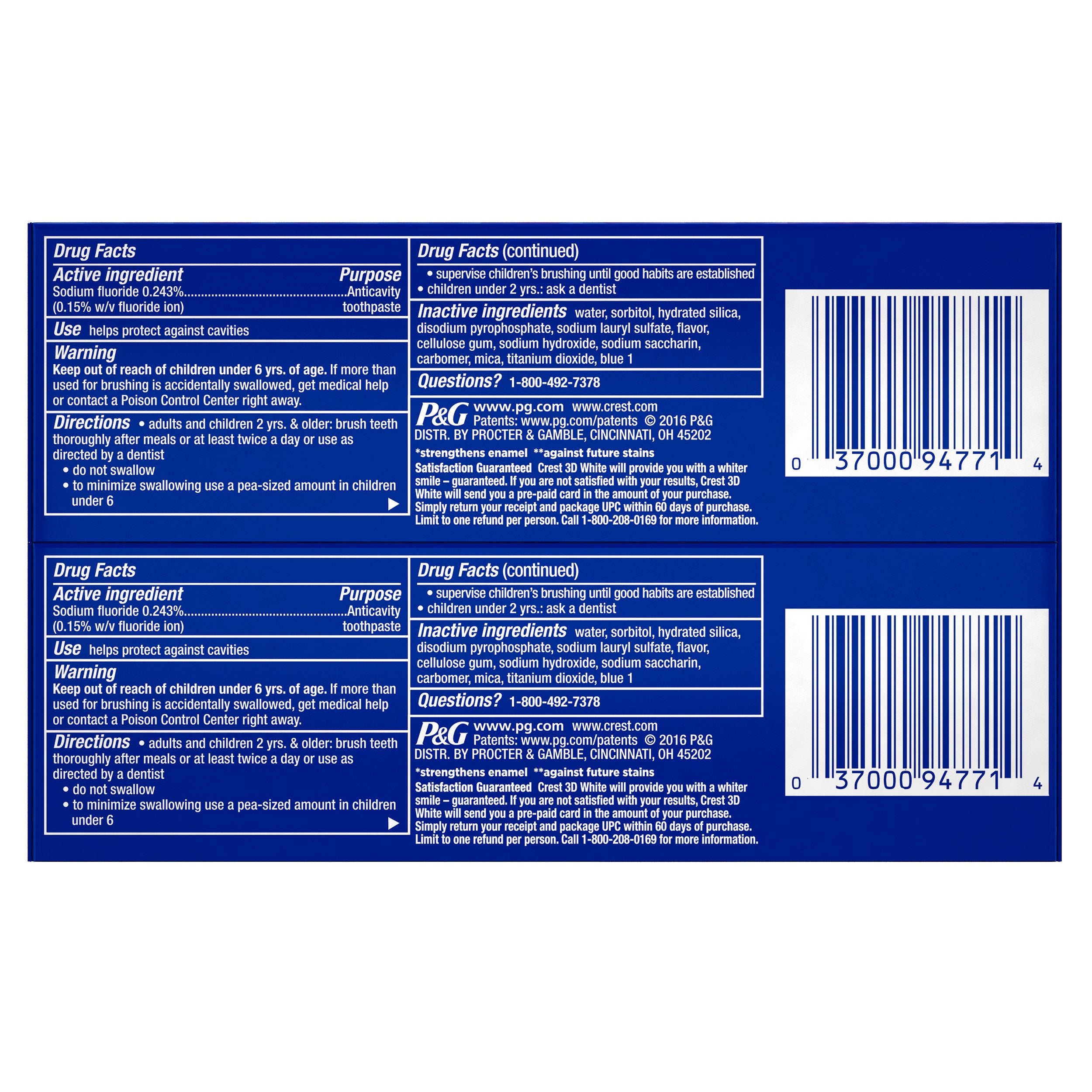 Crest pasta dientes blanqueadora, espuma fresca para sensación de boca limpia.