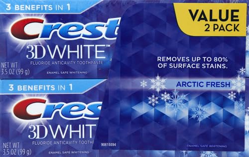 Crest pasta dientes blanqueadora, pack de dos, conveniencia para el cuidado diario.