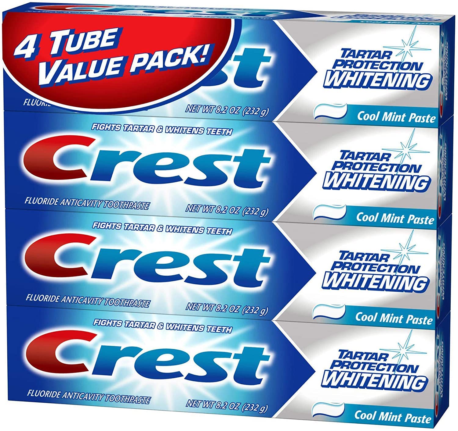 Crest pasta dental proteccion contra sarro y blanqueamiento suave en tubo.