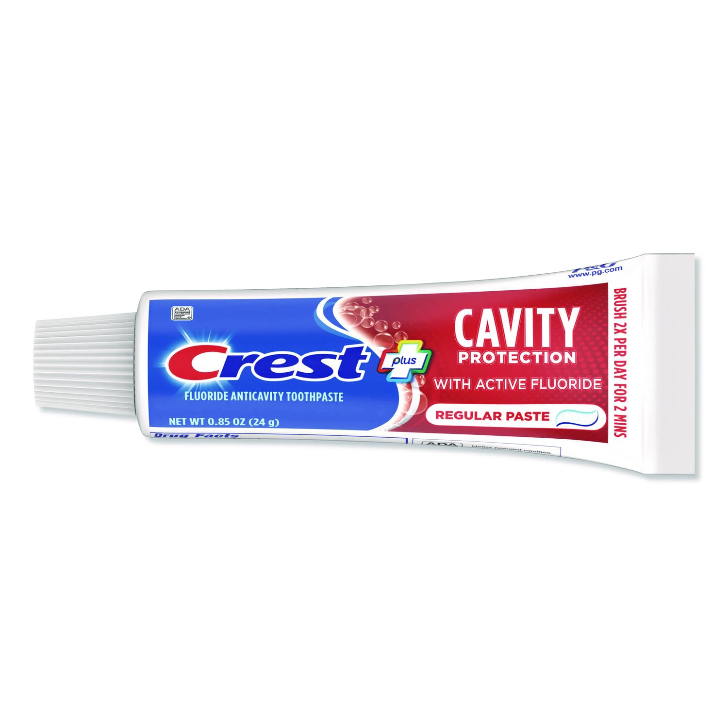Crest pasta dientes sabor menta suave para una sensación fresca tras cepillarse.