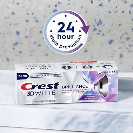 Uso diario con Crest 3D White Brilliance para rutina de higiene.