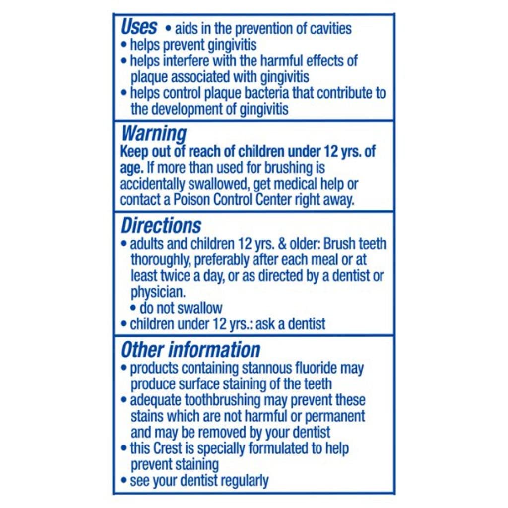 Crest Premium Plus dentifrico antibacteriano, blanqueamiento suave para manchas superficiales