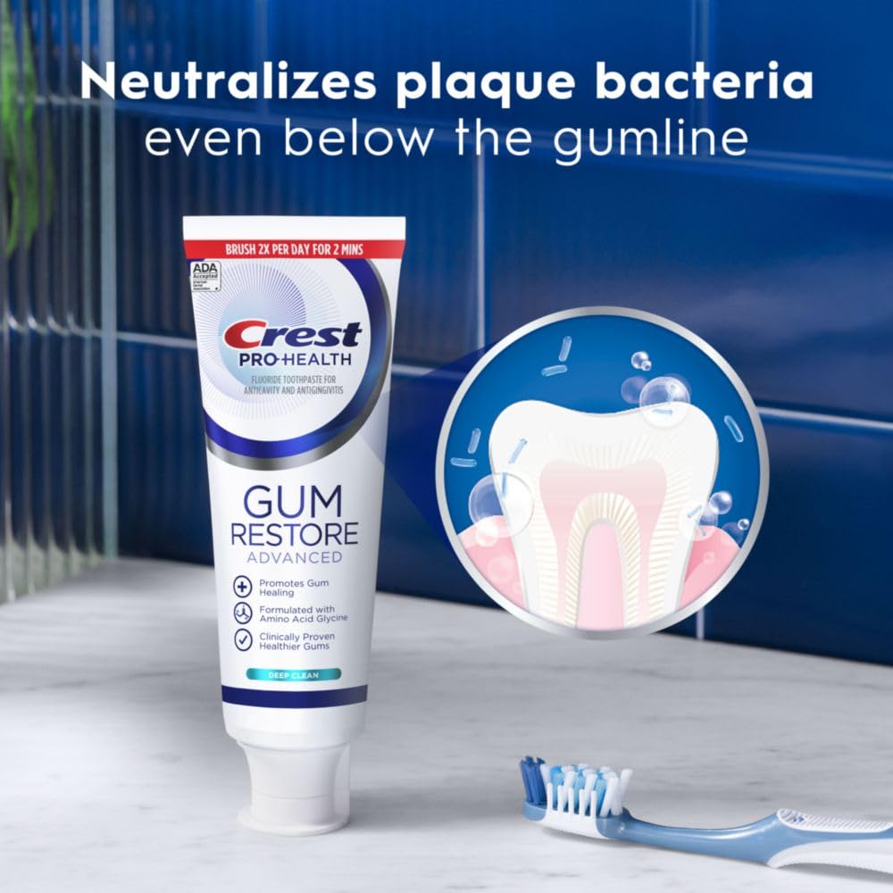 Encías sanas potenciales al usar Crest Pro-Health Advanced Gum Restore
